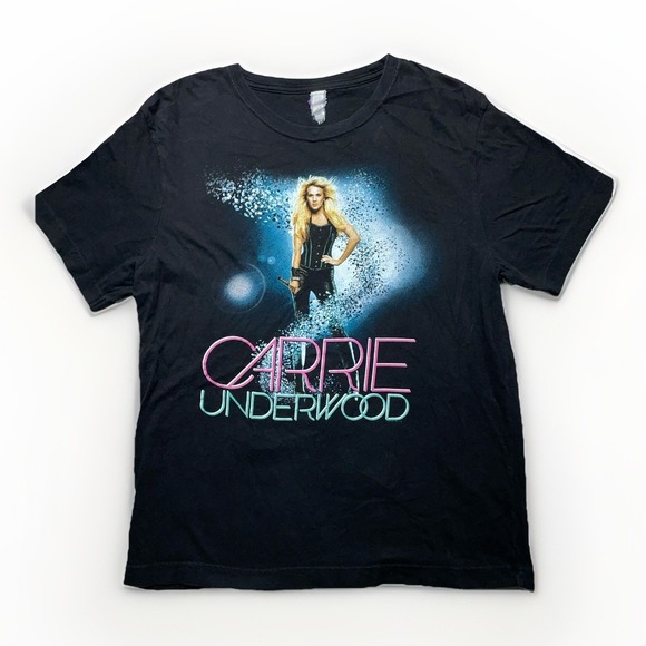Graphic Tee Tops - Carrie Underwood The Blown Away Tour Womens Graphic T Shirt Black Cotton Medium